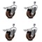 Service Caster 4 Inch High Temp Glass Filled Nylon 10mm Stem Caster Set with Total Lock Brake SCC-TSTTL20S414-GFNSHT-M1015-4 - alternate 2